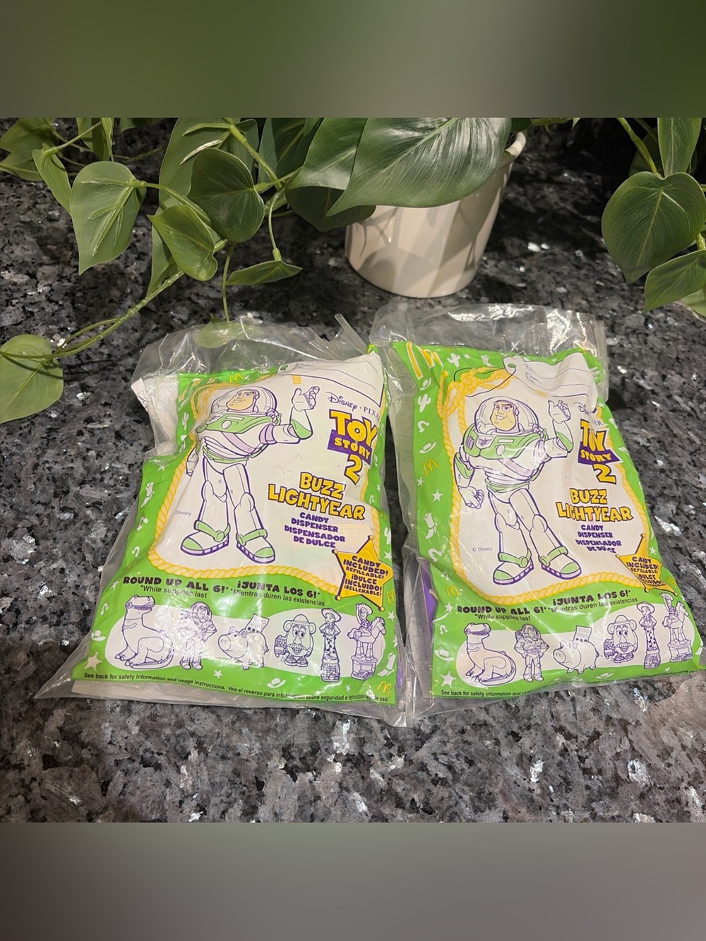 McDonald's Happy Meal Disney Toy Story 2 - Buzz Lightyear Candy Dispenser X2 Lot
